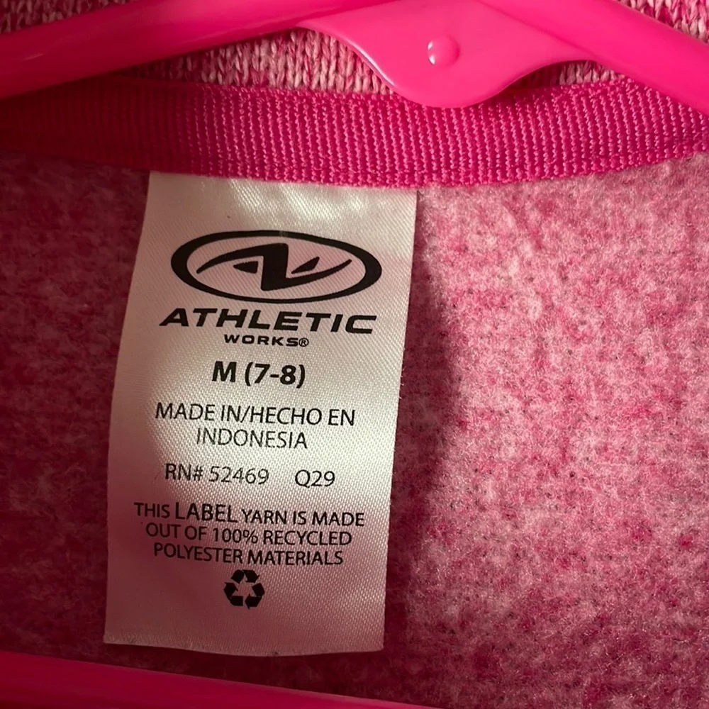 Athletic Works PINK half- Zip   sweatshirt  / Jacket with Pockets,  Girls 7-8